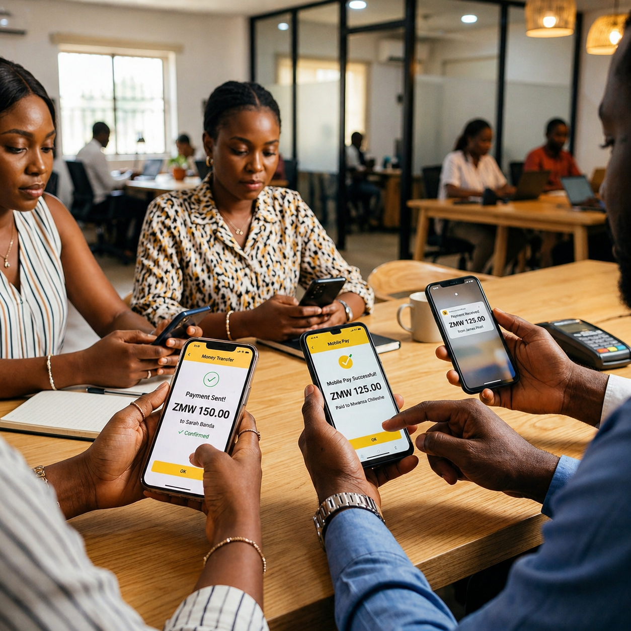 Mobile money transactions in Zambia